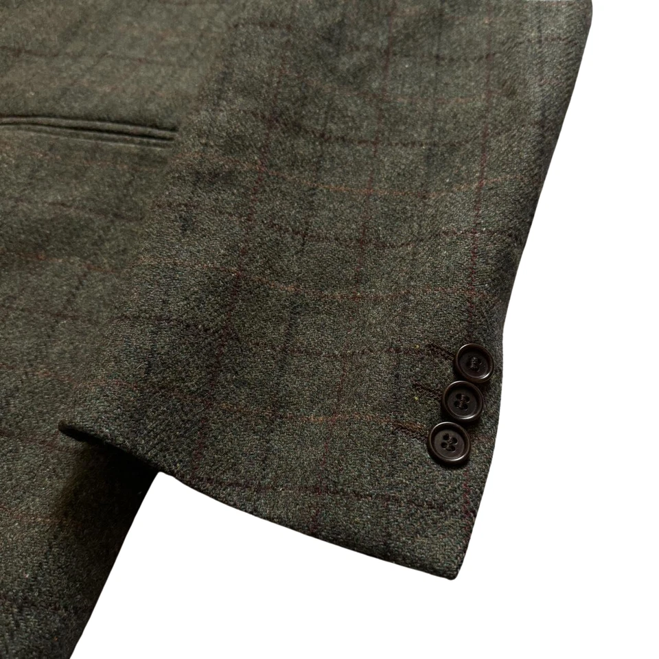 Chaqueta Blazer Deportiva Vintage Años 90 Para Hombre Missoni Uomo Lana Caqui Tres Botones A Cuadros Foto 4 de 4