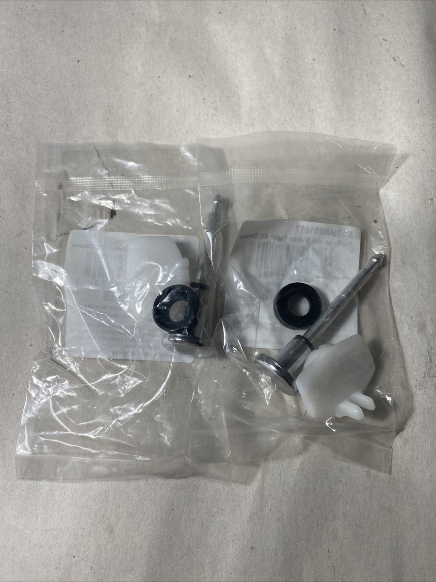 4-Piece Tub Spout Diverter Repair Kit – 2 Valve Stems, 2 Seals & Diverter Gates – Fix Leaky Bathtub Faucets (Silver/Black)