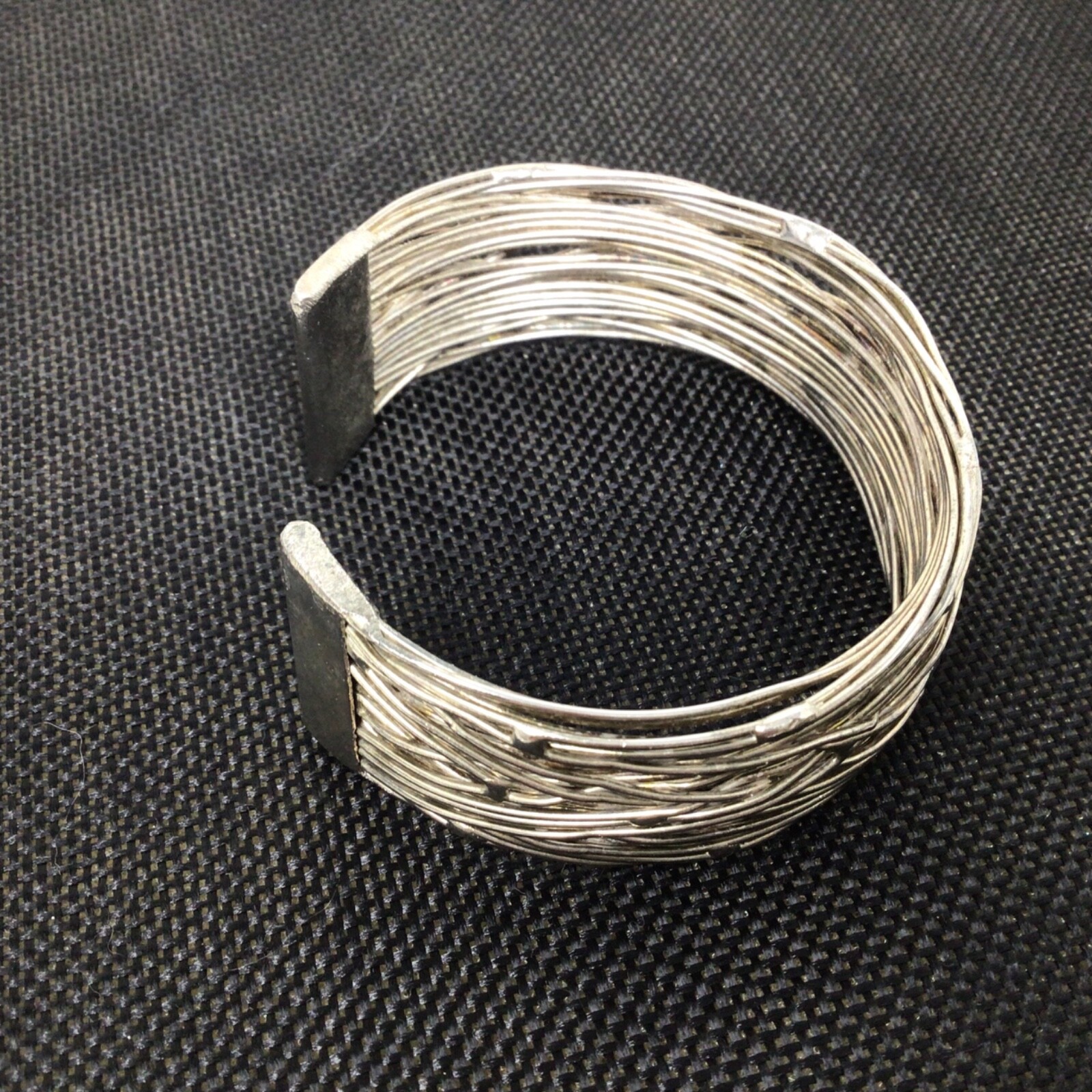 Random Twisted Wire Cuff Bracelet Silvertone Cost… - image 3