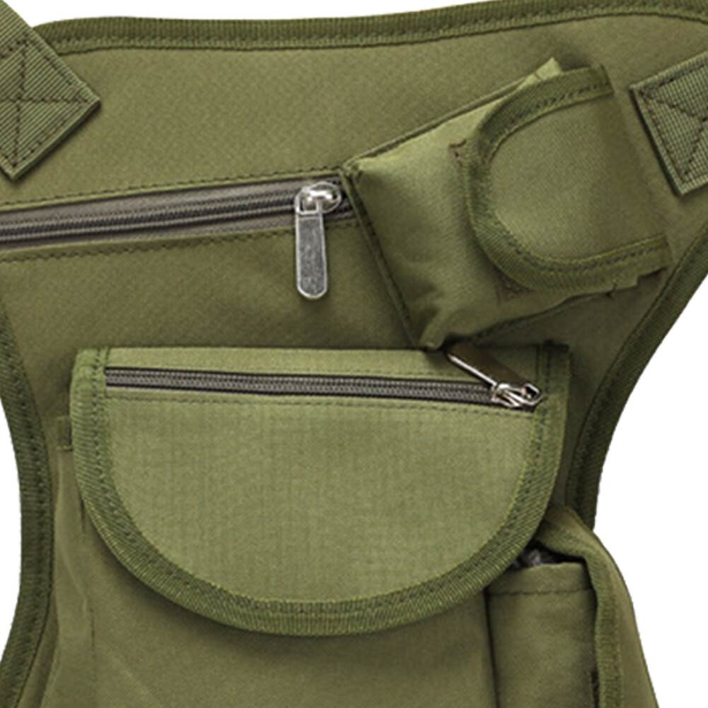 Outdoor Waterproof Leg Bag Canvas Thigh Waist Pack Pouch (Army Green