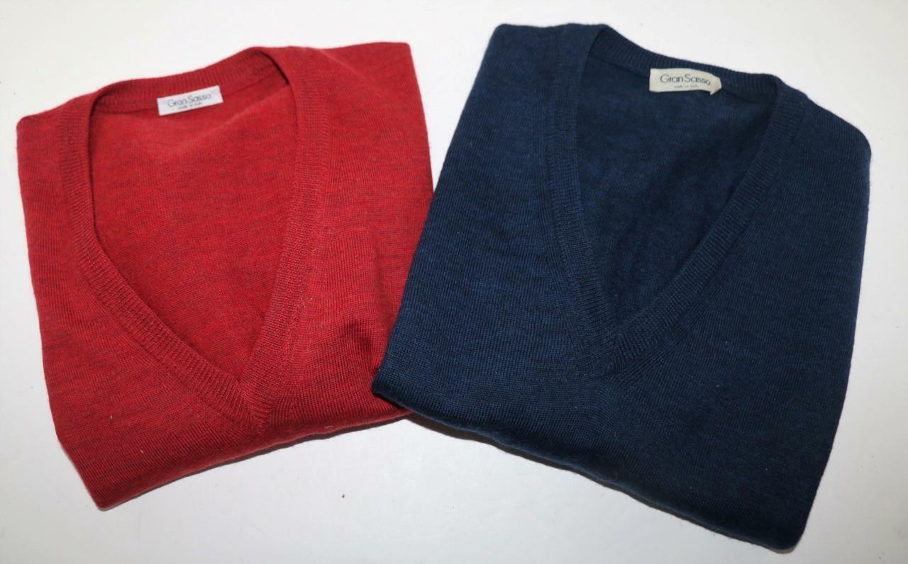 Gran Sasso Men's Vests Virgin Wool Red Blue Made … - image 1