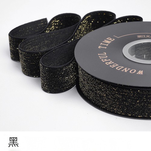 2.5cm Gold Silver Sparkle Glitter Velvet Ribbon Xmas Gift Decor 4.5M Reel - Picture 6 of 38