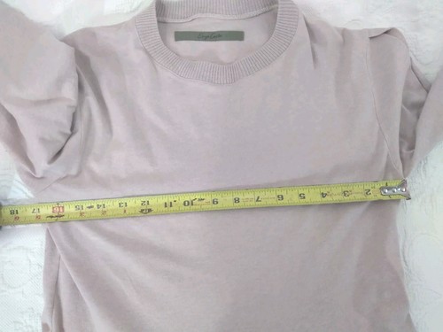 Enza Costa Slight Pink Gray Tone Cashmere Cotton Spandex Peplum Sweater Medium - Picture 10 of 20