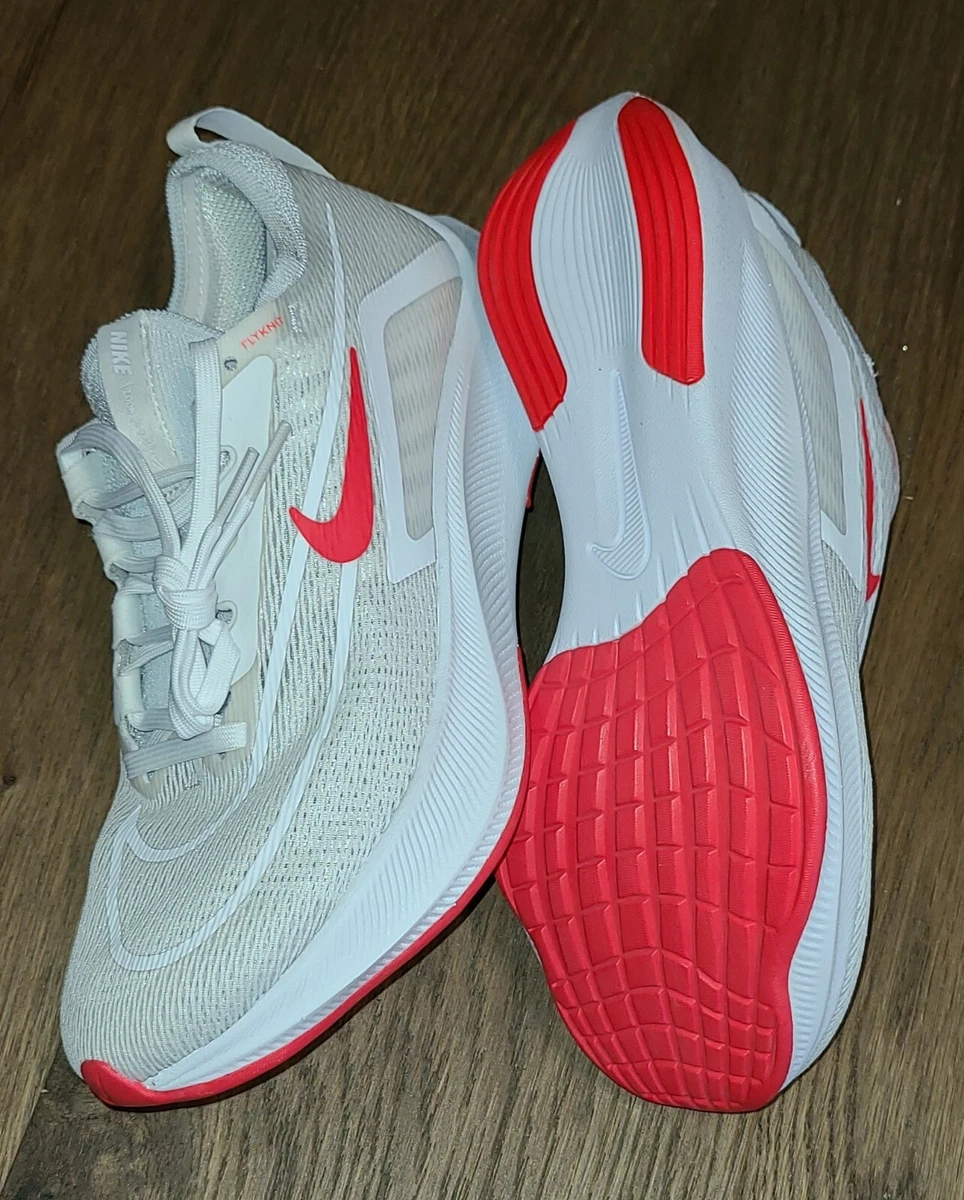 mendigo mármol Inhibir NEW Mens Size 6.5/Womens 8 Nike Zoom Fly 4 Flyknit Running White Red  CT2392-006 | eBay