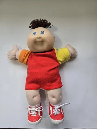 2008 Cabbage Patch Kids Infant Boy Brown Hair Blue Eyes 25th Anniversary 13" T