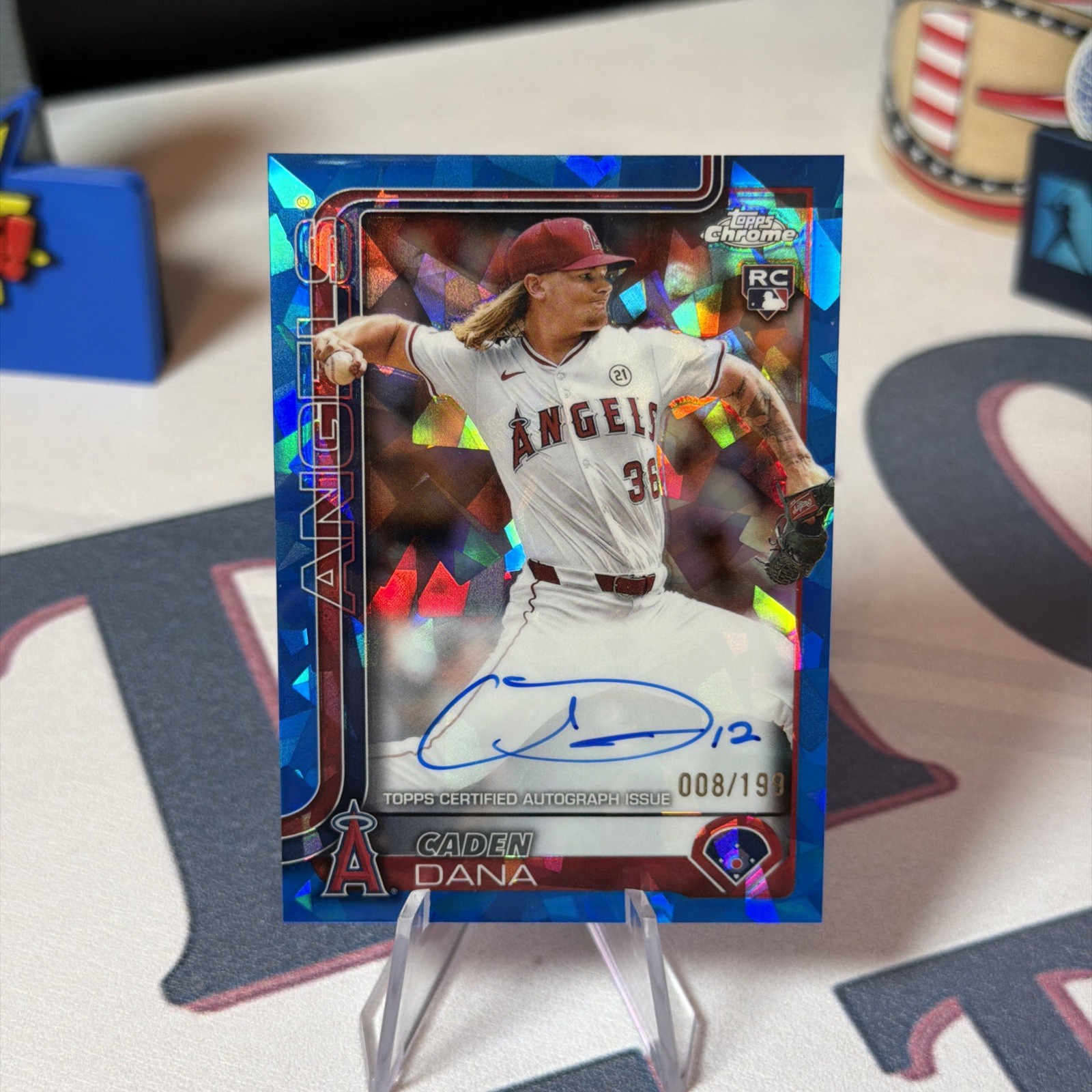 2025 Topps Chrome Sapphire Caden Dana Rc Auto #08/199 Angels