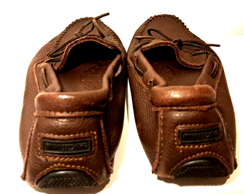 Minnetonka Moosehide Moccasins Men’s 12 Brown Leather 952 Weekend Driver - Picture 3 of 8