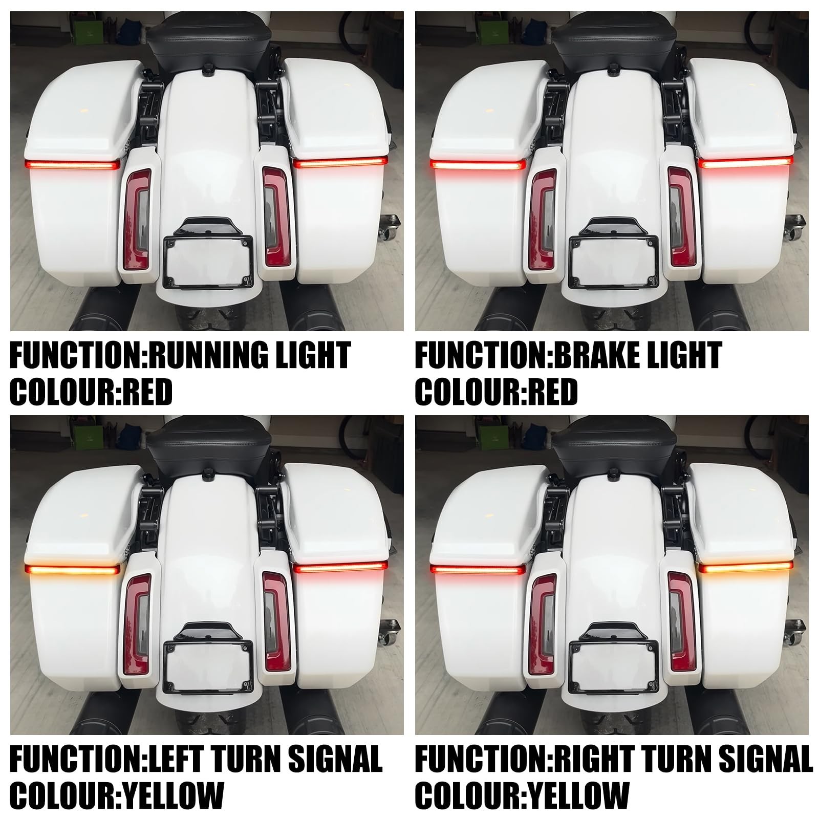 Saddlebag Tail Light LED Running Brake Sequential Turn Signal Fit for Harley ...