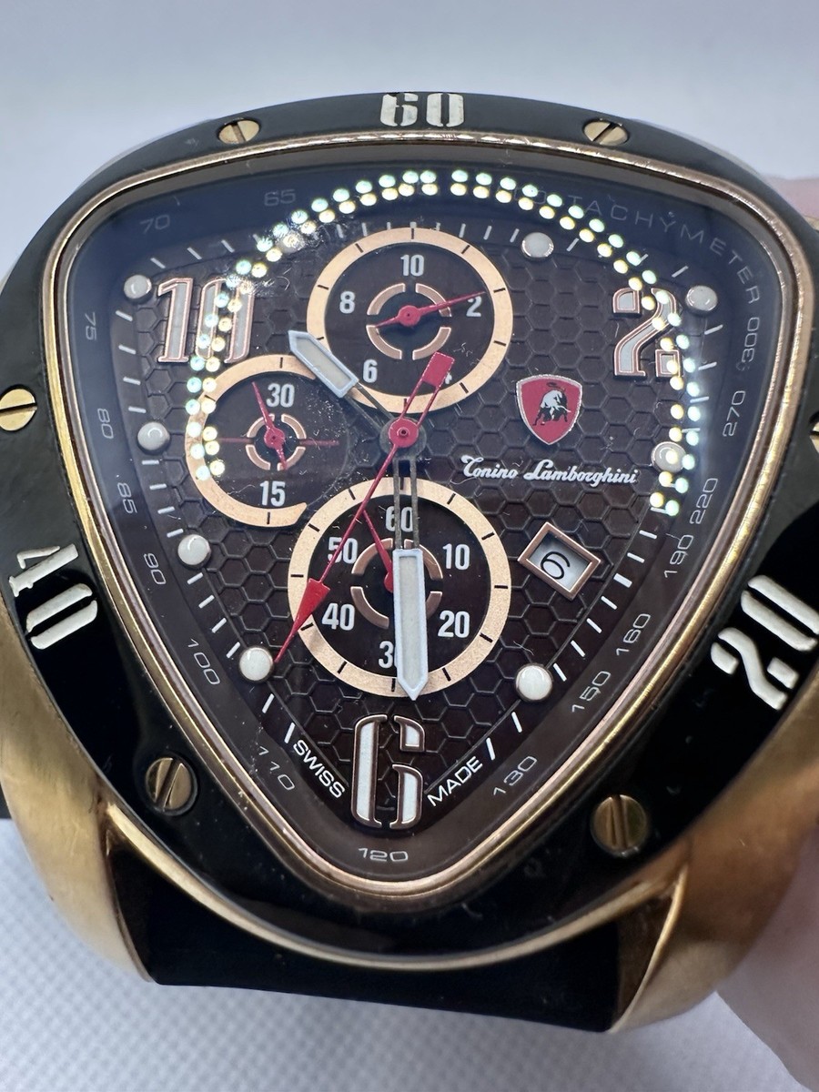 Tonino Lamborghini Jumbo Spyder Rose Gold-Toned Watch No Box
