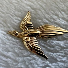 Sterling  Gold Plated Vintage Forstner Bird In Flight Pin Brooch