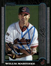 1999 Bowman Chrome WILLIE MARTINEZ Signed Card autograph auto INDIANS