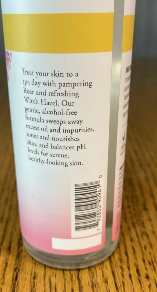 NUEVO Tónico calmante Burt's Bees bruja hamamelis y rosa sin alcohol 12 OZ Foto 3 de 4