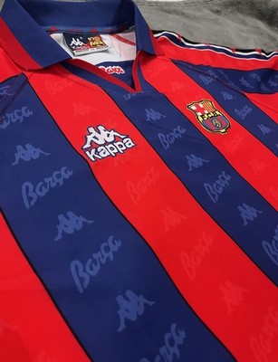 Kappa FC Barcelona Ronaldo 9 Red Blue Soccer Jersey Officially