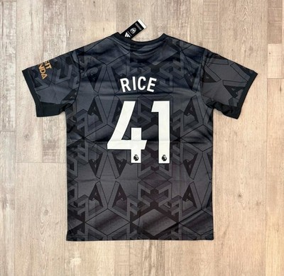 DECLAN RICE 2022/23 Arsenal FC Black Football Kit Soccer Jersey - Men's L