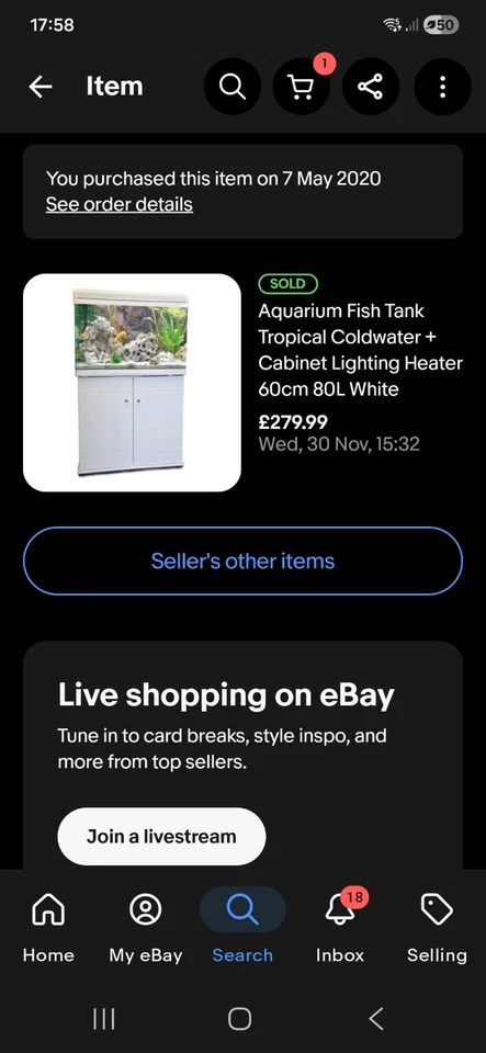 Fish Tank with Stand and Accessories aquarium - Image 3 of 4