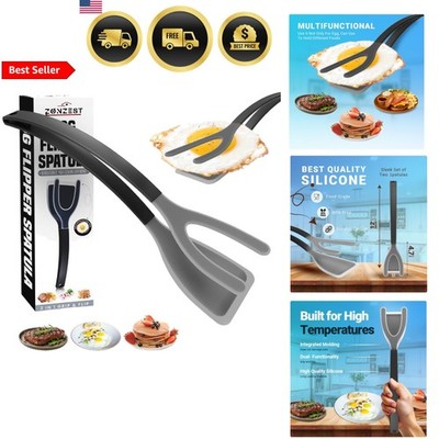 Silicone Egg Flipper Spatula Tongs Set Non-Stick Heat Resistant Kitchen Tools