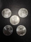5 American .999 Silver Eagles  BU.  Five Ounces 2021 Type 1  Description below