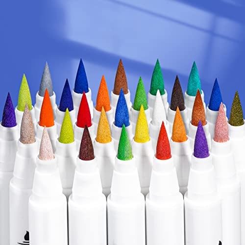 Arrtx Acrylic Paint Brush Pens for Rock Painting, 30 Colors Premium Graffiti - Picture 2 of 5