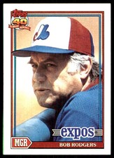 Bob Rodgers 1991 Topps #321 Montreal Expos MLB READ FREE SHIPPING AutographDen