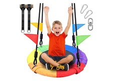 24 inch Chidren Tree Swing Net Swing Outdoor Kid Platform Swing Multicolour
