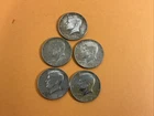 1966 (1) & 1967 (4) Kennedy Half Dollars - Lot of 5 - Circulated 40% Silver