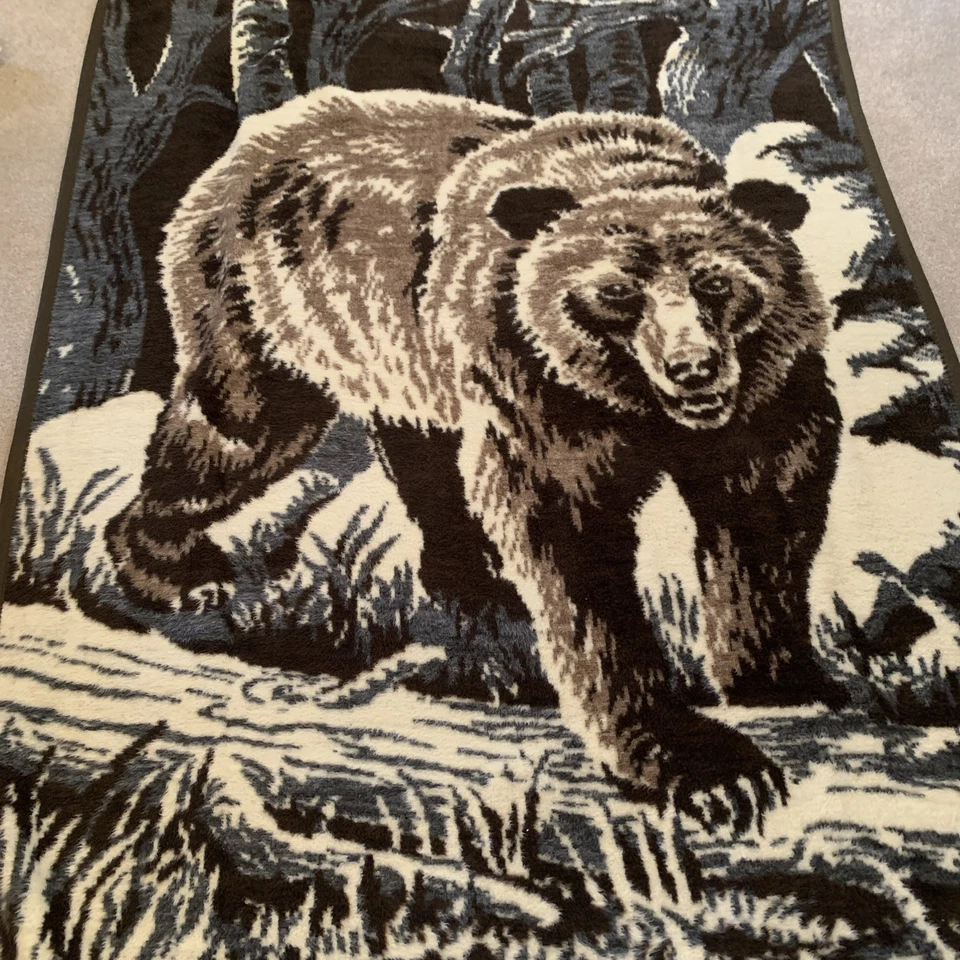 "Manta de oso IBENA de colección hecha en Turquía 100 % acrílico RN 55311 56""X 77""" Foto 2 de 4
