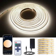 DC 24V COB LED Strip Lights 26.2ft Kit,4000K Daylight High Density Flexible C...