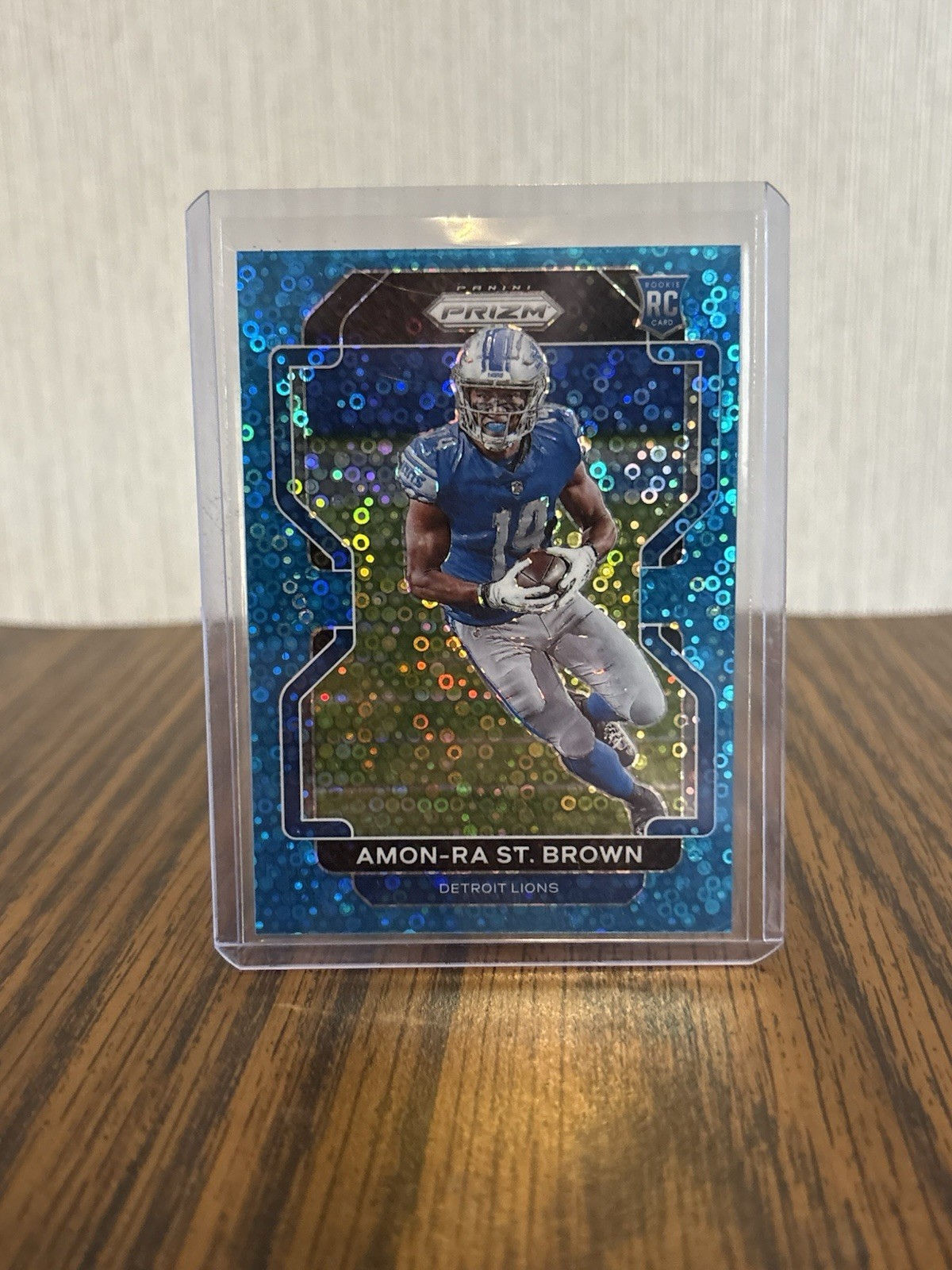 2021 Panini Prizm - Rookie Amon-Ra St. Brown #358 No Huddle Blue Prizm /79 (RC)