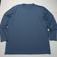 Anetik Shirt Mens 3XL Blue Heather Long Sleeve Performance UPF 30 Athletic