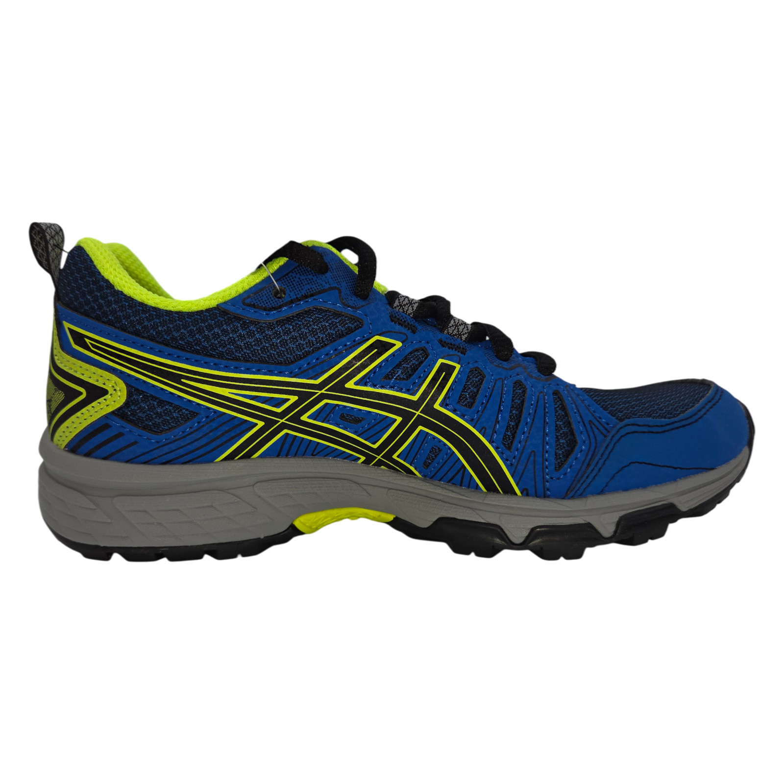 ASICS Kid's Gel-Venture 7 Running Shoes, Size 3.5, Blue/Black/Safety Yellow- NEW thumbnail 4