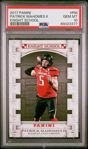 2017 PANINI KNIGHT SCHOOL #PM PATRICK MAHOMES II ROOKIE RC PSA 10