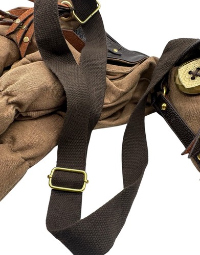 Brown Horse Shaped Canvas Bag Crossbody Purse Tote Single Adjustable Strap - Picture 12 of 16
