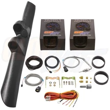GlowShift Dual Pillar Pod w T7 Boost Pyro EGT Gauges for 98-02 Dodge Ram Cummins