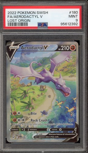 Pokemon Aerodactyl V Verlorener Ursprung Full Alt Art #180 PSA 9 Mint