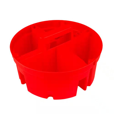 10.375 In. 4-Compartment Bucket Super Stacker Small Parts Organizer in Red