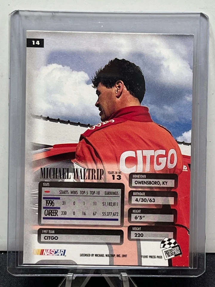 Michael Waltrip 1997 Press Pass Premium EMERALD PROOF Only 1 of 380 NASCAR - Image 3 of 3
