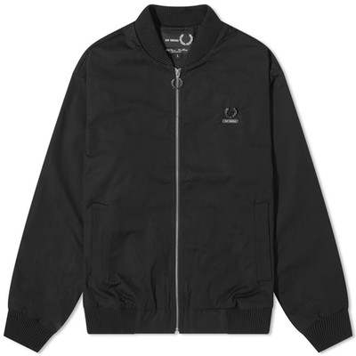 Raf Simons x Fred Perry 100% Cotton Printed Bomber Jacket  NWT XL $600 Black