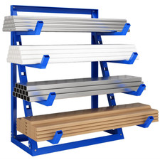 Heavy Duty Steel Horizontal Storage Rack with 4-Level Lumber/Pipe Organizer