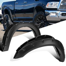Fits 10-17 Dodge Ram 2500 3500 Black Pocket Rivet Bolt-On Style Fender Flares