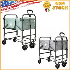 Folding Dog Bath Tub Portable Grooming Station w/ Wheels for Indoor/Outdoor Use