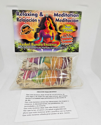 7 CHAKRAS FLORAL WHITE SAGE SMUDGE STICKS WITH ROSE PETAL PARA PURIFICAR