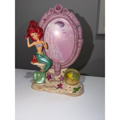 Disney Store The Little Mermaid 3.5'' x 5'' Photo Frame Ariel Flounder Snow Globe