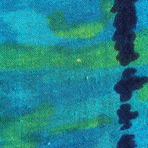 Vintage SL Fashions 2pc Maxi Dress and Jacket Top 16 Rayon Green Blue Abstract - Picture 7 of 13