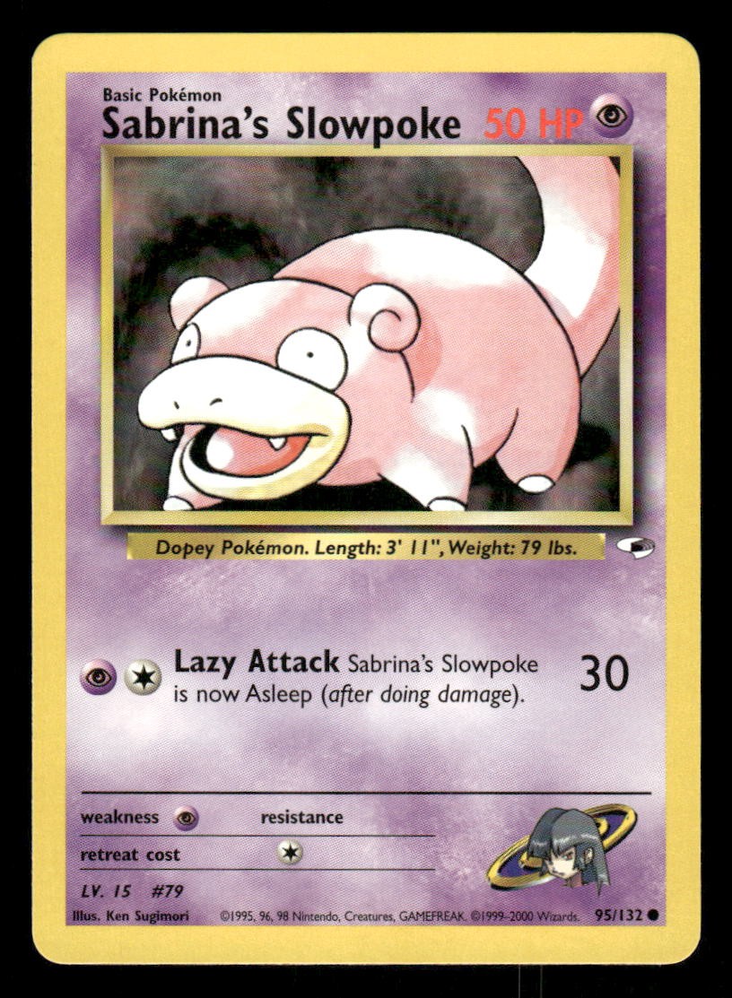 Sabrina's Slowpoke 95/132 Common Gym Heroes Pokemon Unlimited Near Mint