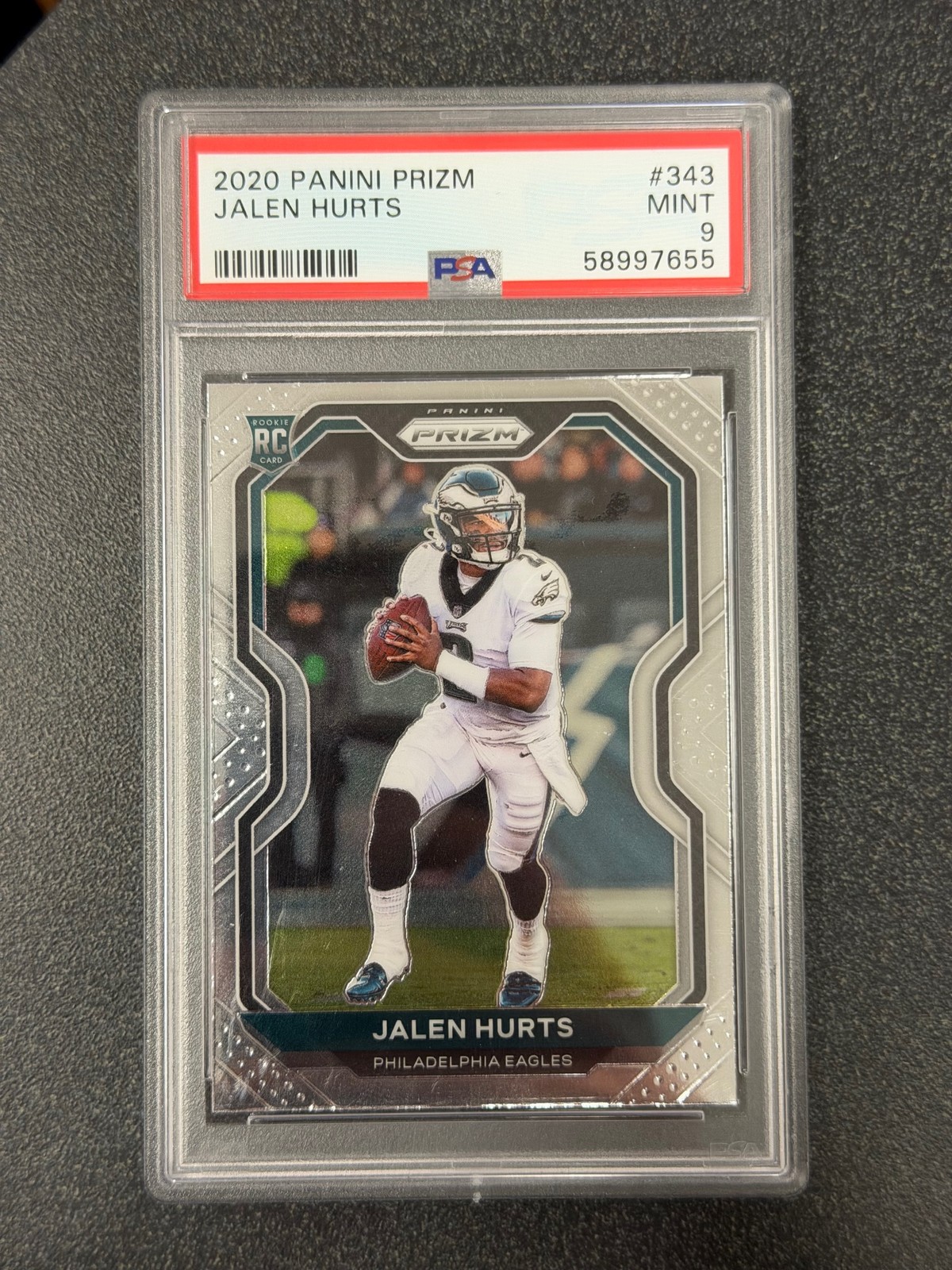 2020 Panini Prizm #343 Jalen Hurts Rookie Eagles PSA 9