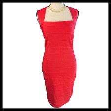 Dorothy Perkins Red Bandage Bodycon Dress 8UK 36 EURO Sleeveless Square Neck 6US