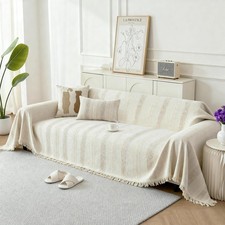 Boho Sofa Covers for 3 Cushion Couch, Chenille Sofa Slipcover for Pets Washab...