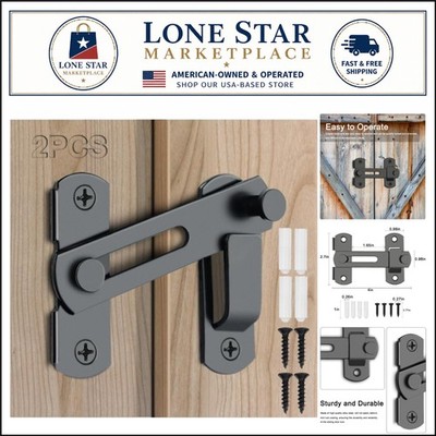 Secure Your Home with 2PCS 180 Degree Flip Barn Door Lock Set - Easy to Use