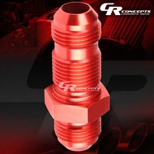 12AN AN12 AN-12 MALE THREAD STRAIGHT BULKHEAD FLARE RED ALUMINUM ANODIZE FITTING