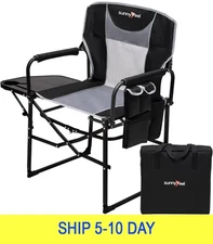 SUNNYFEEL Camping Directors Chair, Heavy Duty,Oversized Portable Folding Chair w